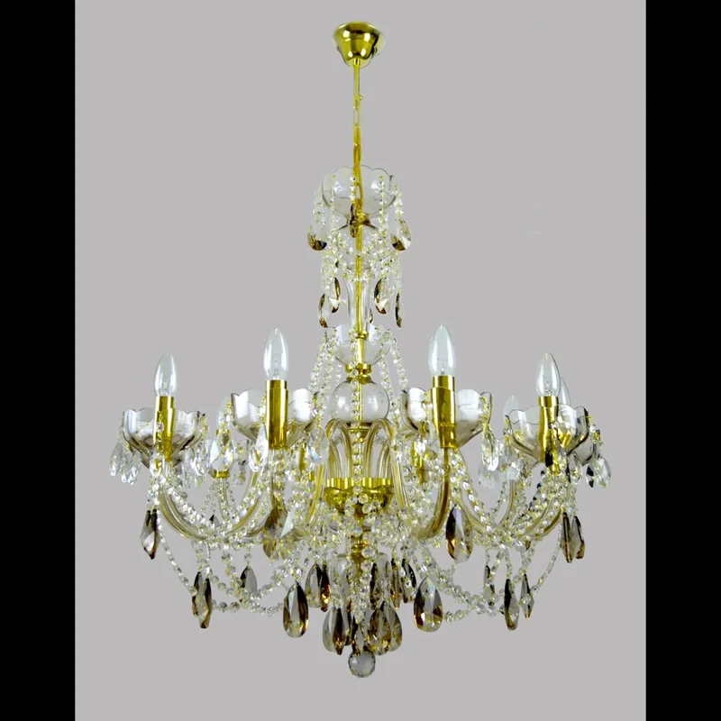 Casa Padrino Luxus Barock Kristall Kronleuchter Gold Ø 78 x H. 82 cm - Prunkvolle Messing Kronleuchter mit böhmischem Kristallglas - Barock Möbel - Edel & Prunkvoll