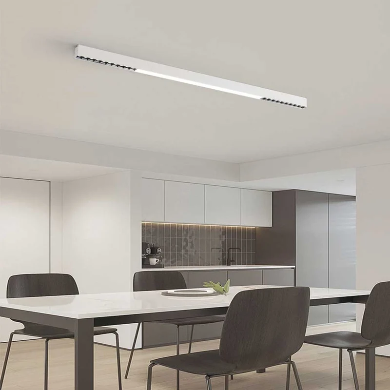 Flush Mount Ceiling Light Minimalist Long Linear Anti-Glare LED Dimmable