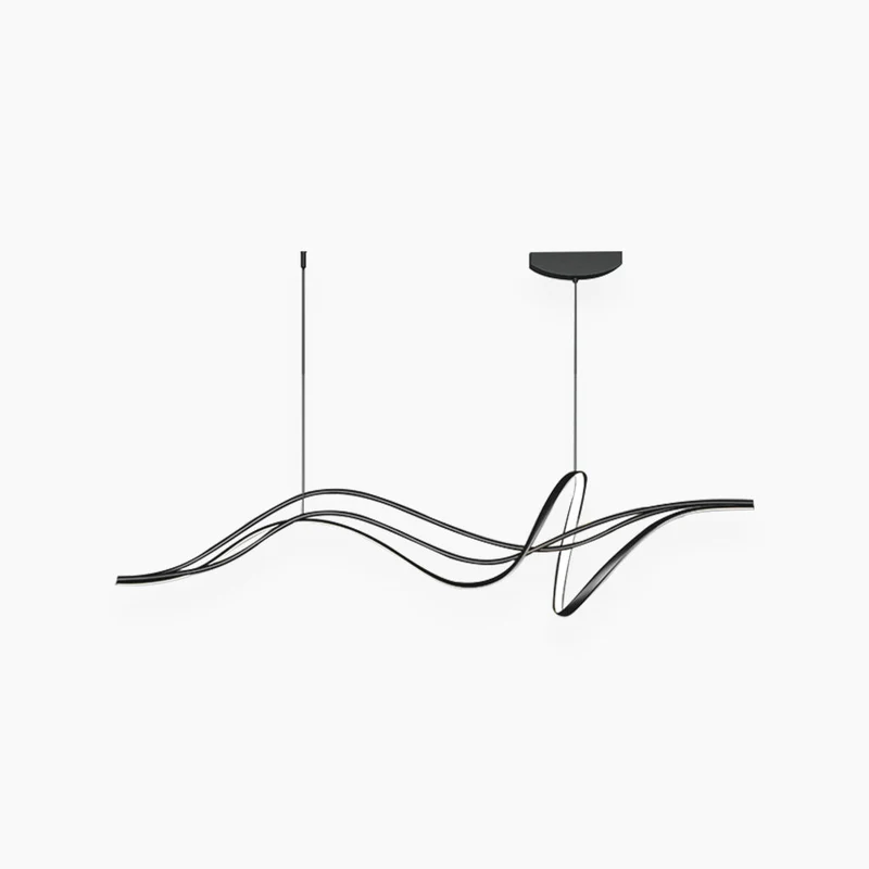 Hanglamp LED Golfvorm Dimbaar Kroonluchter Zwart Wit Woonkamer Eetkamer Modern Design 120-140cm Sfeerverlichting | Sansoti
