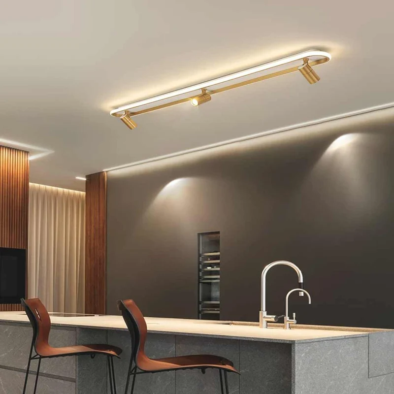Moderne Plafondspot Rail Wit & Goud 3-Kleurig Verstelbaar LED Railsysteem Woonkamer Slaapkamer Verlichting | Sansoti