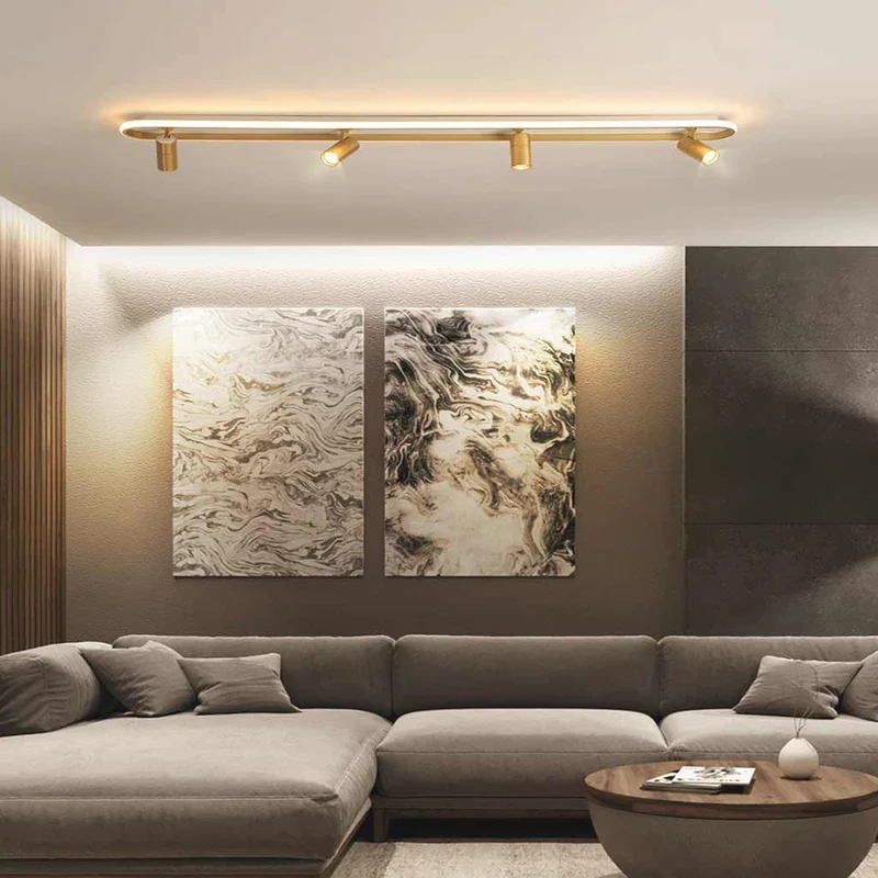 Moderne Plafondspot Rail Wit & Goud 3-Kleurig Verstelbaar LED Railsysteem Woonkamer Slaapkamer Verlichting | Sansoti