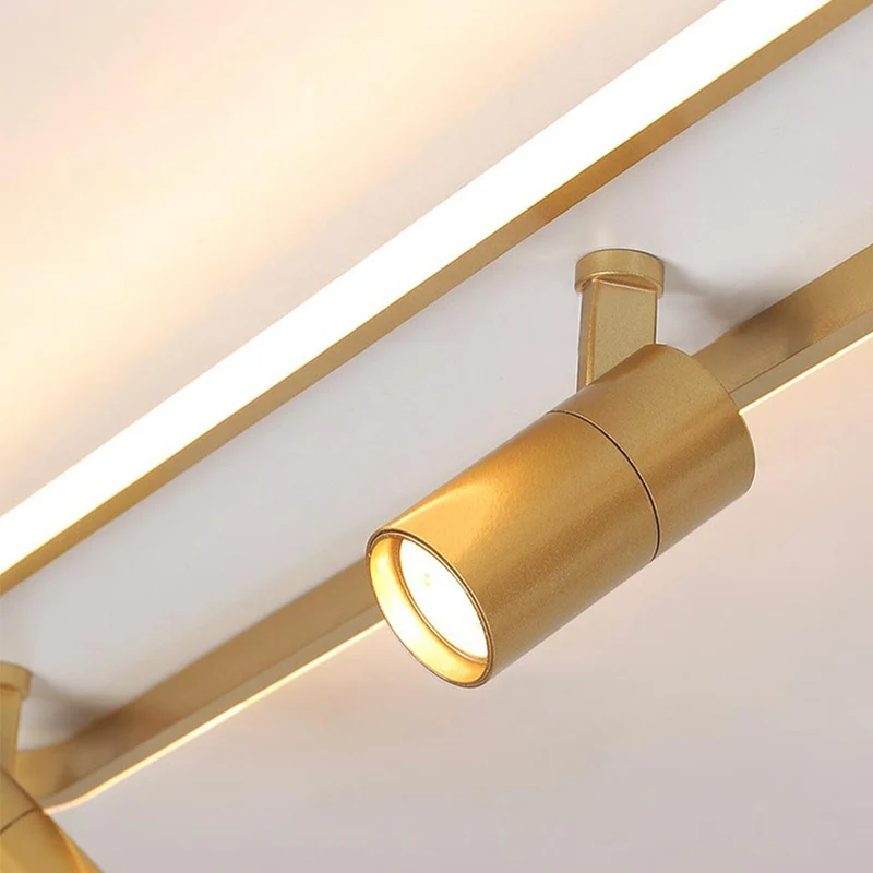 Moderne Plafondspot Rail Wit & Goud 3-Kleurig Verstelbaar LED Railsysteem Woonkamer Slaapkamer Verlichting | Sansoti