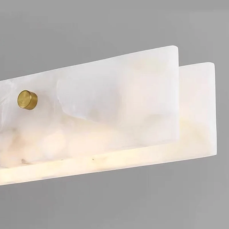 Dimbare LED Hanglamp Marmer Linear voor Eetkamer Keukeneiland Wit Goud Afstandsbediening 3 Lichtkleuren | Sansoti