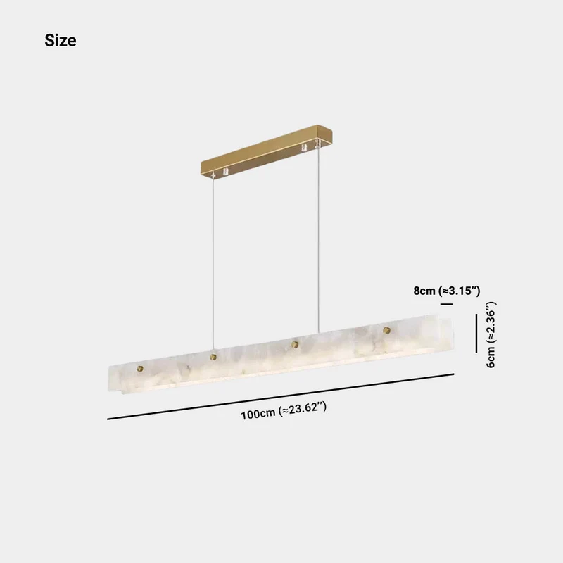Dimbare LED Hanglamp Marmer Linear voor Eetkamer Keukeneiland Wit Goud Afstandsbediening 3 Lichtkleuren | Sansoti