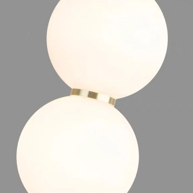 Verticale Hanglamp Meerdere Glazen Bollen voor Hoog Plafond Trapgat Aluminium LED Verlichting Modern Design | Sansoti