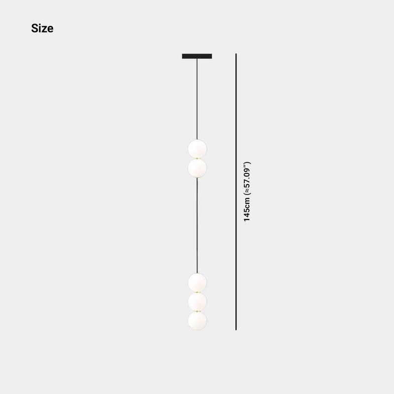 Verticale Hanglamp Meerdere Glazen Bollen voor Hoog Plafond Trapgat Aluminium LED Verlichting Modern Design | Sansoti