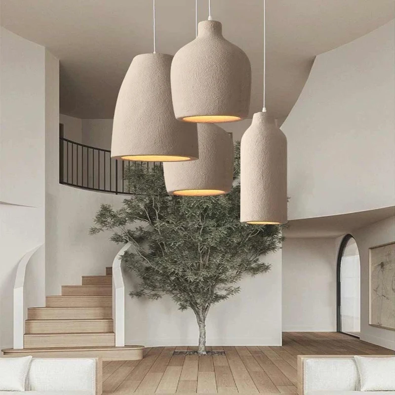 Hanglamp Polystyreen Beige Organische Vorm LED Instelbaar Licht Scandinavisch Minimalistisch Eetkamer | Sansoti