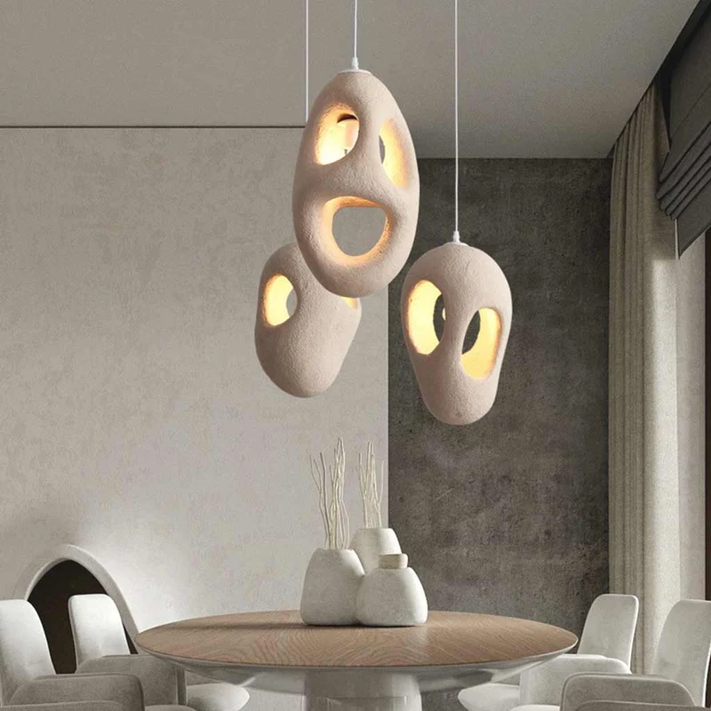 Hanglamp Polystyreen Beige Organische Vorm LED Instelbaar Licht Scandinavisch Minimalistisch Eetkamer | Sansoti