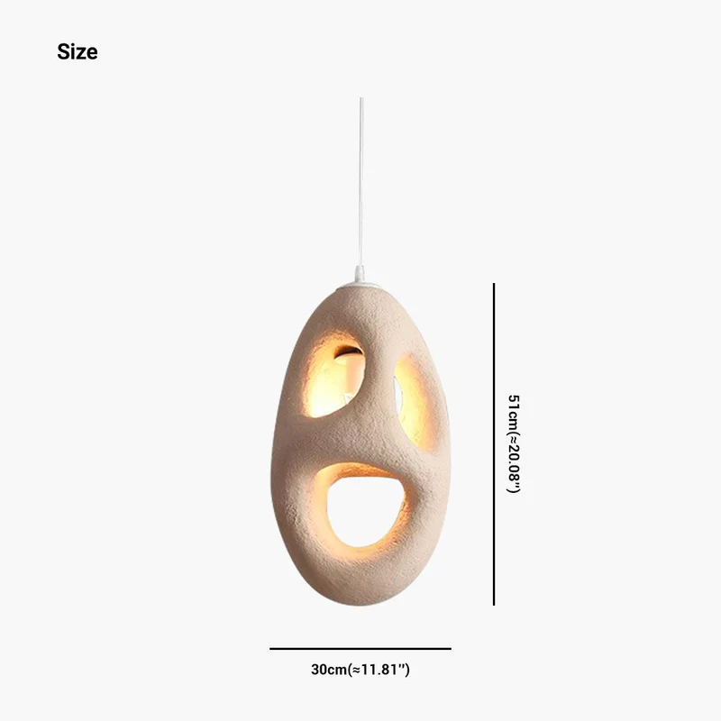 Hanglamp Polystyreen Beige Organische Vorm LED Instelbaar Licht Scandinavisch Minimalistisch Eetkamer | Sansoti