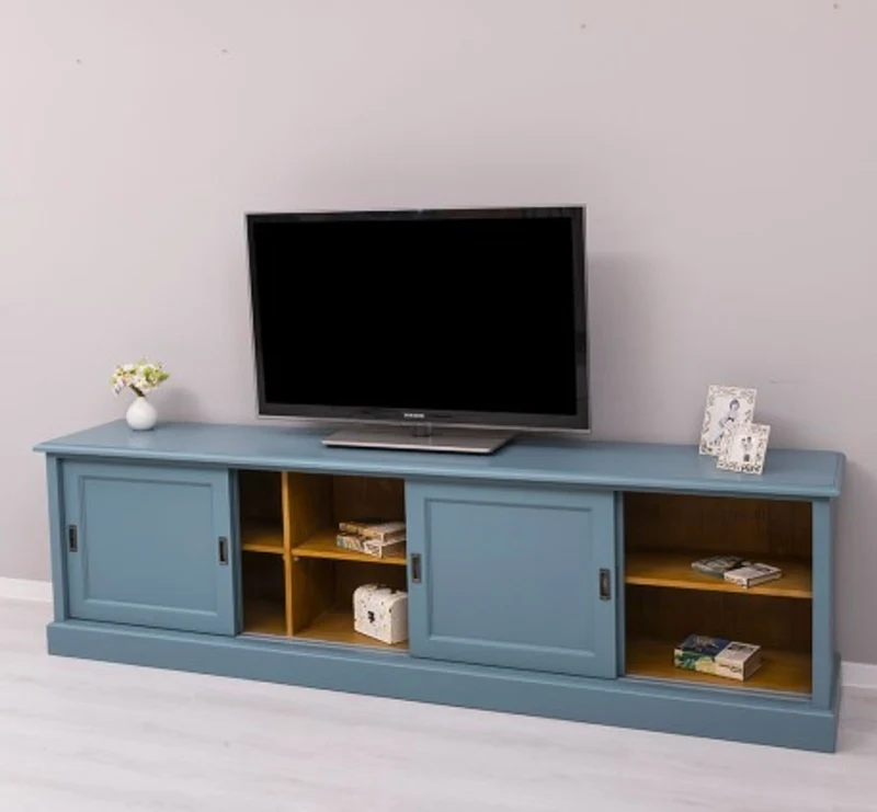 Casa Padrino TV Schrank im Landhausstil mit 4 Schiebetüren, 246 x 46 x 70 cm