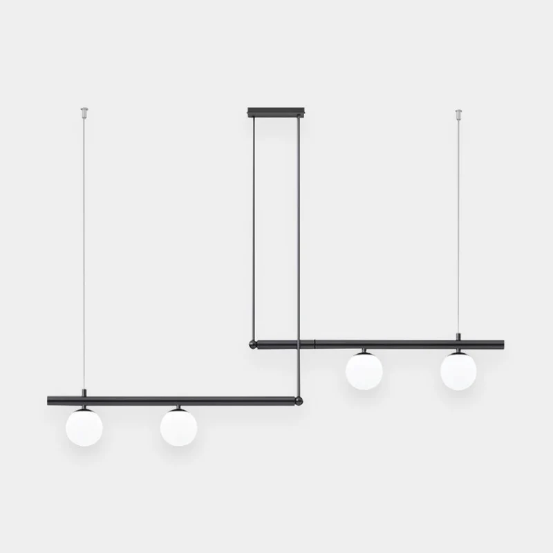Lineaire Hanglamp Metaal Glas Zwart Goud Meerdere Lichtpunten Eettafel Woonkamer Keukeneiland LED Modern | Sansoti