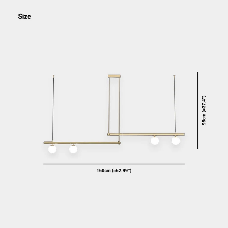 Lineaire Hanglamp Metaal Glas Zwart Goud Meerdere Lichtpunten Eettafel Woonkamer Keukeneiland LED Modern | Sansoti