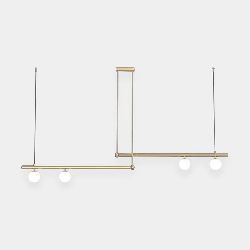 Lineaire Hanglamp Metaal Glas Zwart Goud Meerdere Lichtpunten Eettafel Woonkamer Keukeneiland LED Modern | Sansoti