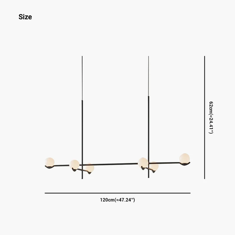 Hanglamp met Glazen Bollen Meerlichts Kroonluchter Zwart Goud Modern Design voor Eetkamer en Woonkamer | Sansoti
