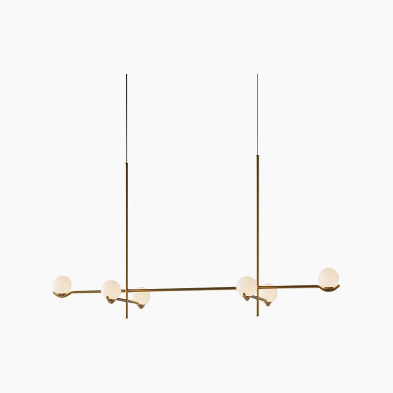 Hanglamp met Glazen Bollen Meerlichts Kroonluchter Zwart Goud Modern Design voor Eetkamer en Woonkamer | Sansoti