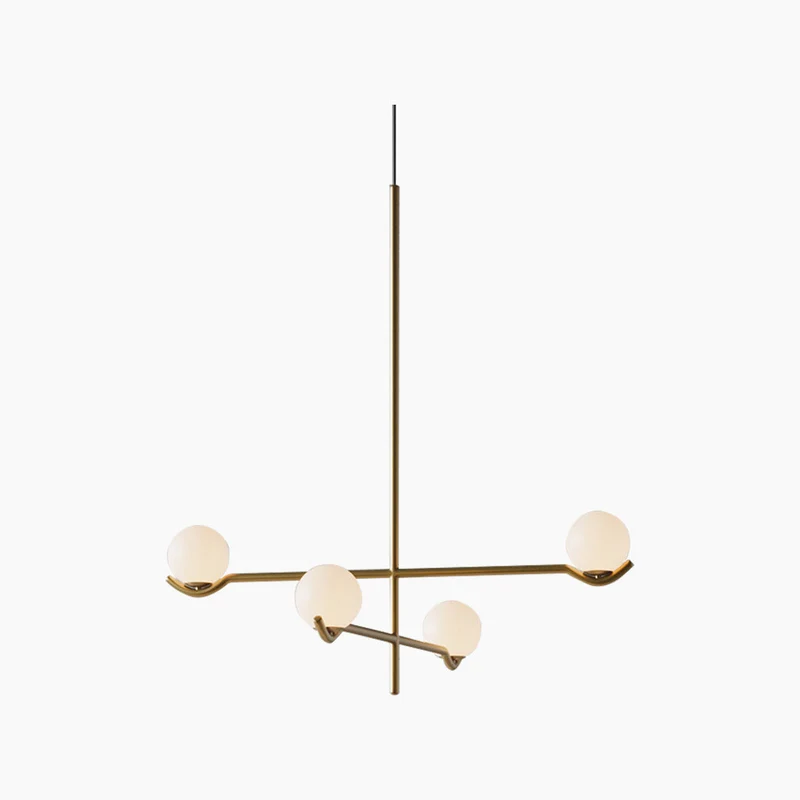 Hanglamp met Glazen Bollen Meerlichts Kroonluchter Zwart Goud Modern Design voor Eetkamer en Woonkamer | Sansoti