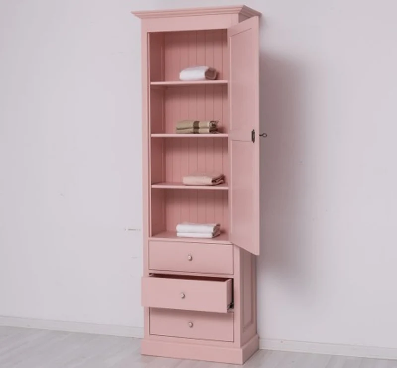 Casa Padrino Kleiderschrank im Landhausstil mit 3 Schubladen, 75 x 40 x 220 cm