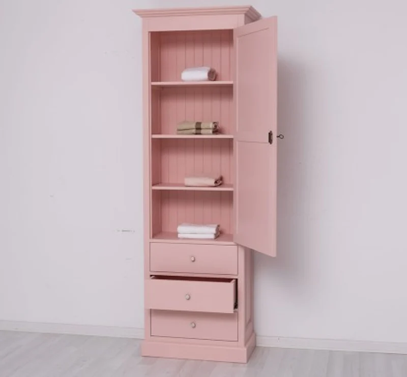 Casa Padrino Kleiderschrank im Landhausstil mit 3 Schubladen, 75 x 40 x 220 cm