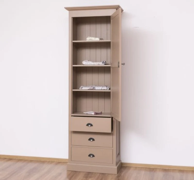 Casa Padrino Kleiderschrank im Landhausstil mit 3 Schubladen, 75 x 40 x 220 cm