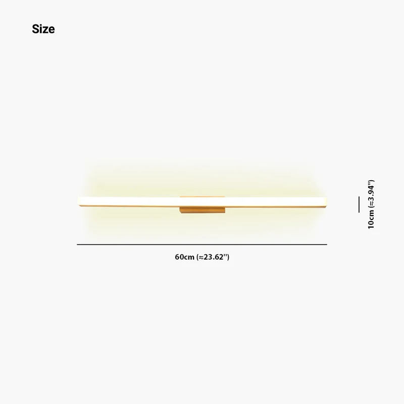 Houten Wandlamp LED Badkamerspiegel Schakelaar 3 Lichtkleuren 40cm 60cm 80cm Rubberhout Scandinavisch | Sansoti