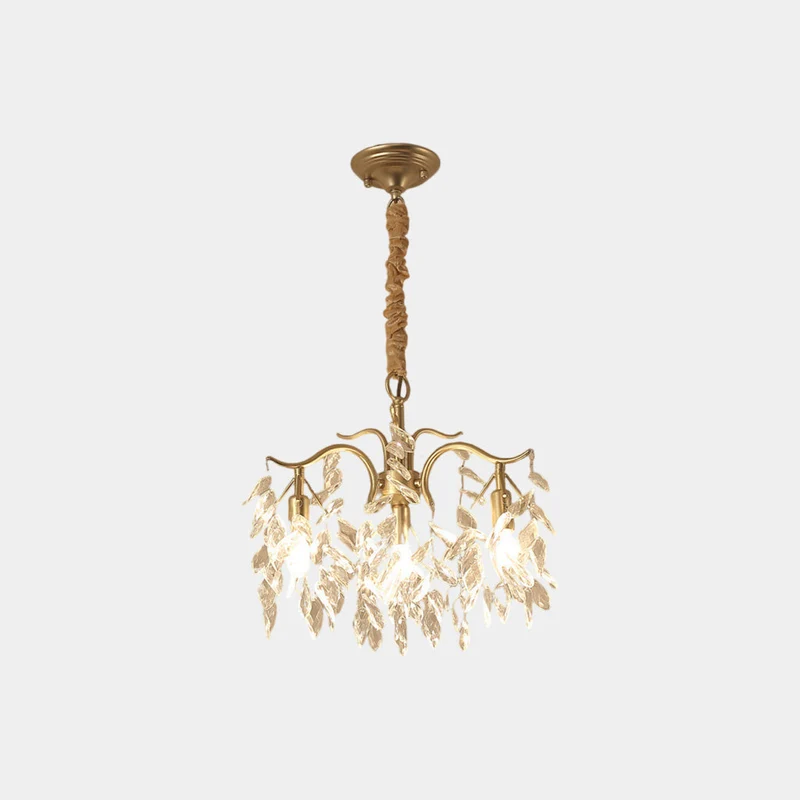 Kroonluchter Kristal Goud Verstelbaar LED Licht – K9 Kristal Metaal Design voor Eetkamer en Slaapkamer | Sansoti