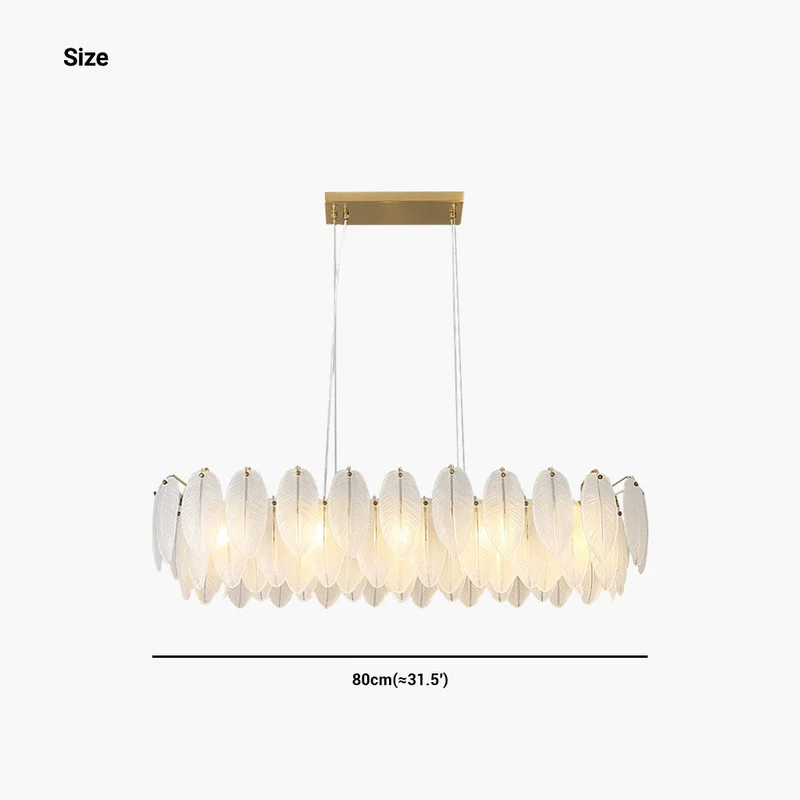 Kroonluchter Glazen Veren Rond Rechthoekig Goud Wit LED Plafondlamp Modern Scandinavisch Luxe Verlichting | Sansoti