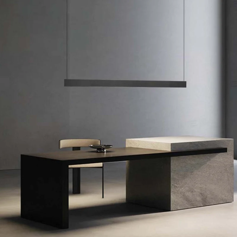 Lineaire Hanglamp LED Dimbaar Zwart Aluminium Boven en Beneden Licht voor Keukeneiland Eettafel Woonkamer | Sansoti