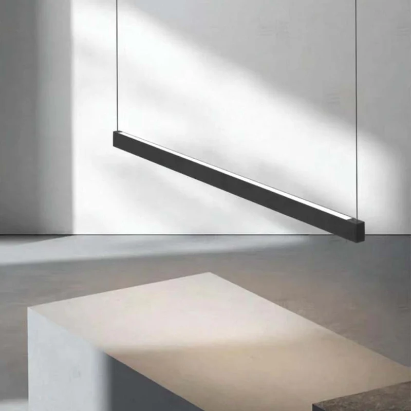 Lineaire Hanglamp LED Dimbaar Zwart Aluminium Boven en Beneden Licht voor Keukeneiland Eettafel Woonkamer | Sansoti
