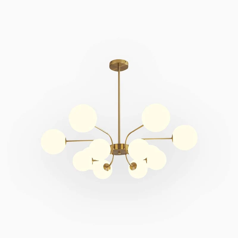Glazen Bol Kroonluchter Nordic Modern IJzer Hanglamp Verstelbaar Licht Woonkamer Slaapkamer Eetkamer | Sansoti
