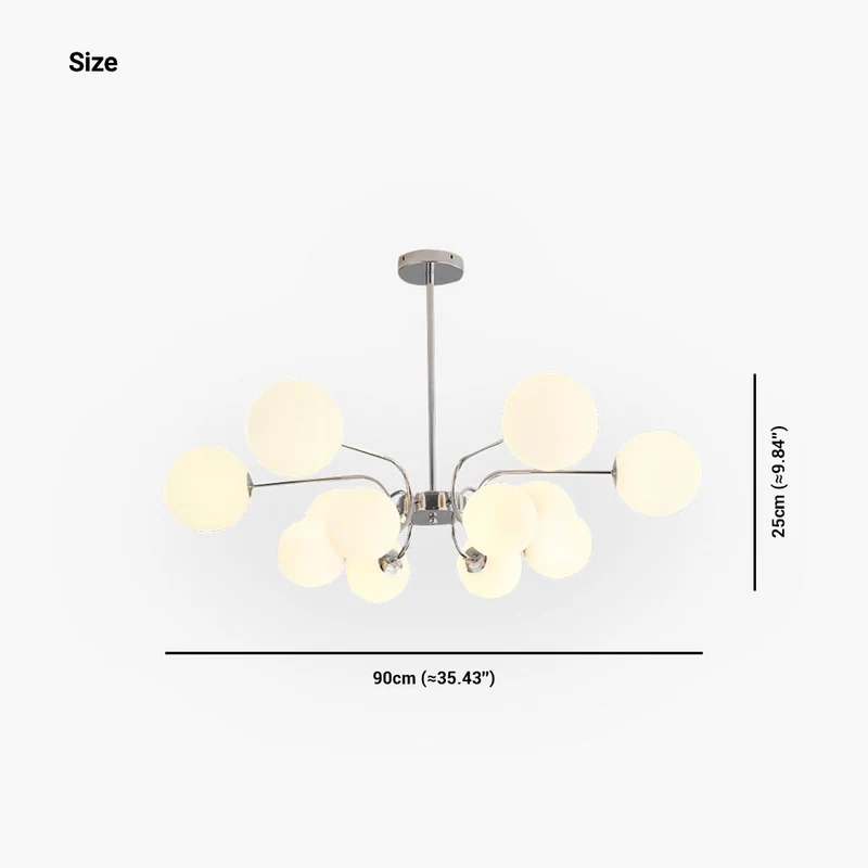 Glazen Bol Kroonluchter Nordic Modern IJzer Hanglamp Verstelbaar Licht Woonkamer Slaapkamer Eetkamer | Sansoti