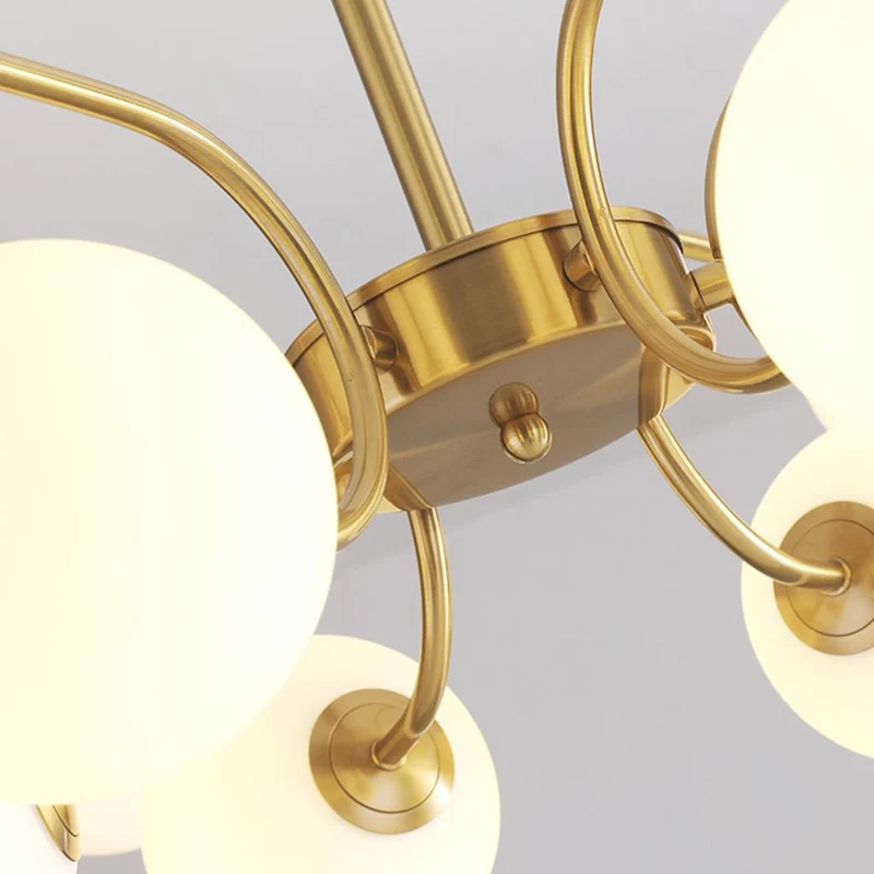 Glazen Bol Kroonluchter Nordic Modern IJzer Hanglamp Verstelbaar Licht Woonkamer Slaapkamer Eetkamer | Sansoti