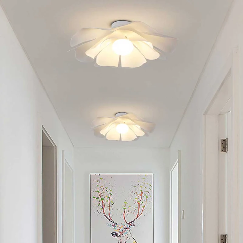 Plafondlamp Bloem Semi-Flush Acryl Wit Modern LED Verlichting Slaapkamer Woonkamer Scandinavisch Design | Sansoti