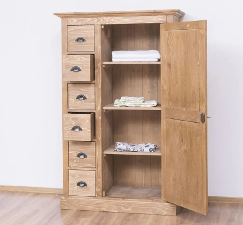 Casa Padrino Kleiderschrank im Landhausstil mit 1 Tür und 6 Schubladen, 101 x 49 x 160 cm