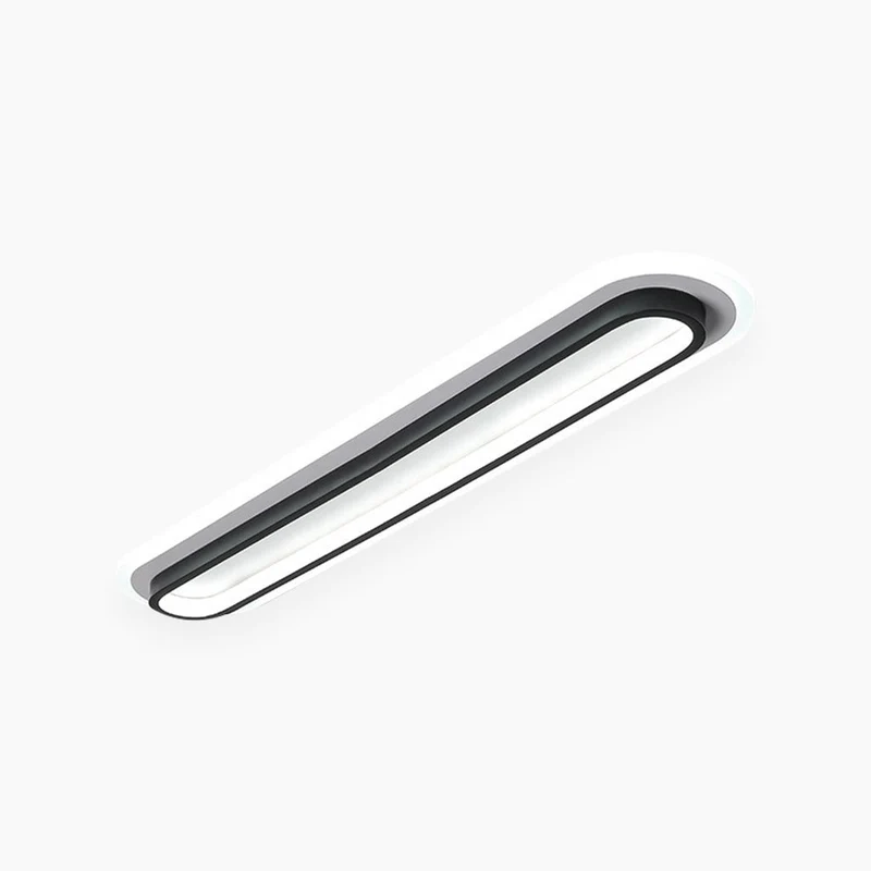 Ovale LED Plafondlamp Flush Mount Minimalistisch Design Zwart Wit voor Gang Entree Balkon Hal Woonruimte | Sansoti