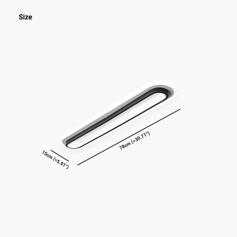 Ovale LED Plafondlamp Flush Mount Minimalistisch Design Zwart Wit voor Gang Entree Balkon Hal Woonruimte | Sansoti