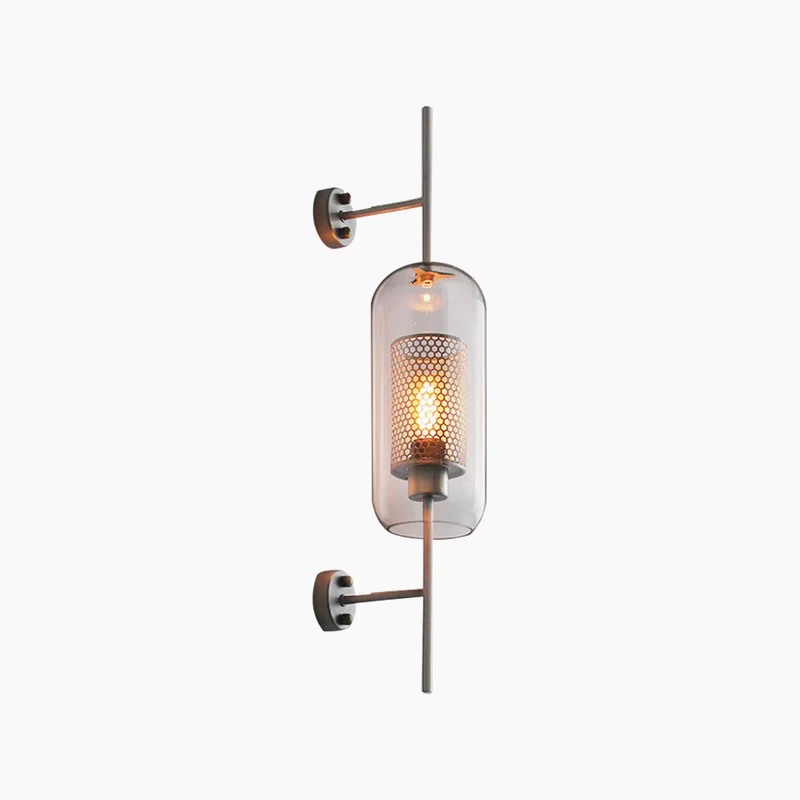 Wandlamp Glazen Cilinder met Geperforeerde Messing Kap Modern Design Warm Licht Sfeerverlichting Woonkamer | Sansoti