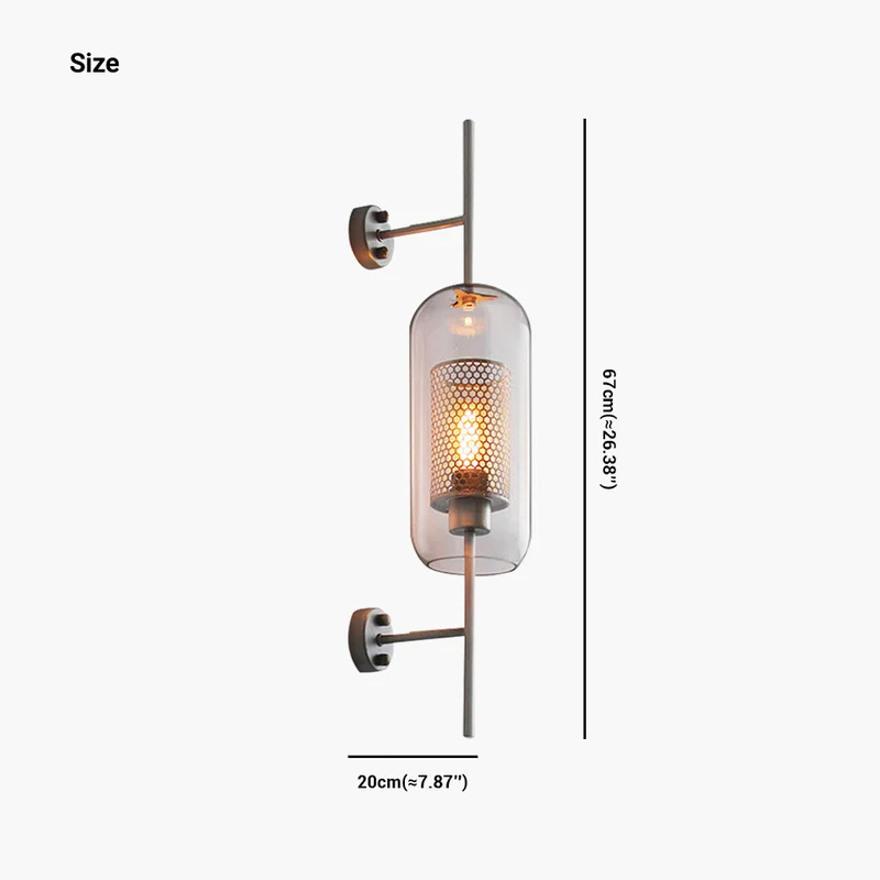 Wandlamp Glazen Cilinder met Geperforeerde Messing Kap Modern Design Warm Licht Sfeerverlichting Woonkamer | Sansoti