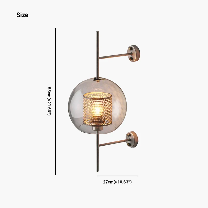Wandlamp Glazen Cilinder met Geperforeerde Messing Kap Modern Design Warm Licht Sfeerverlichting Woonkamer | Sansoti