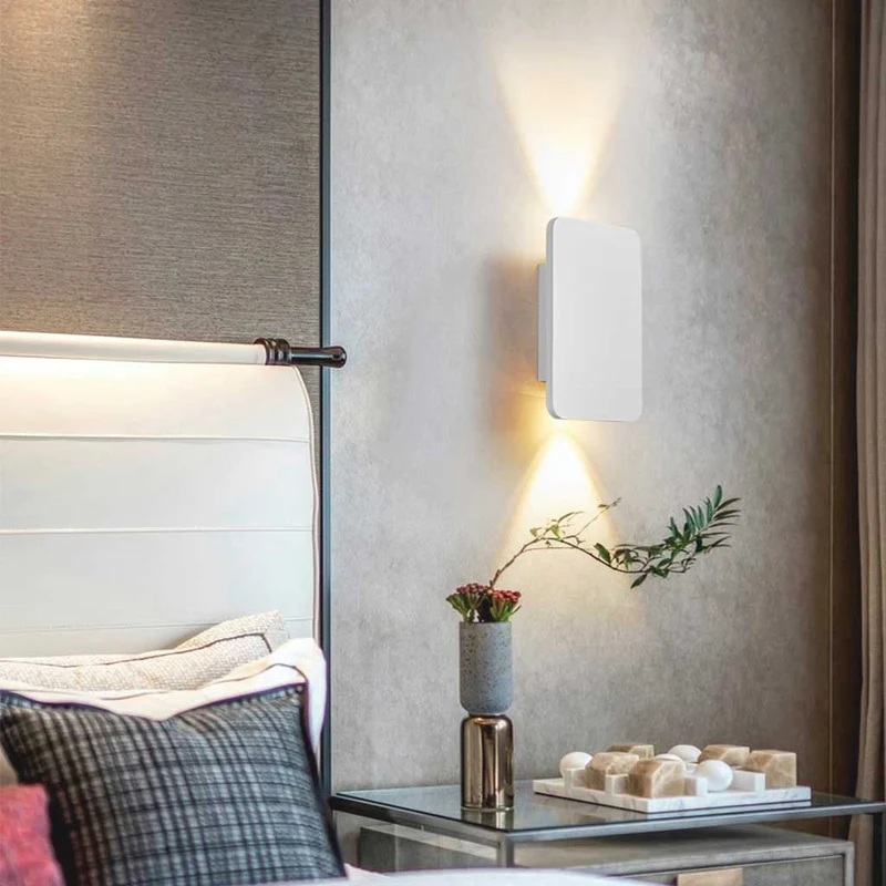 Moderne Rechthoekige LED Wandlamp Aluminium Minimalistisch Design 5 Kleuren Sfeerverlichting Gang Woonkamer | Sansoti