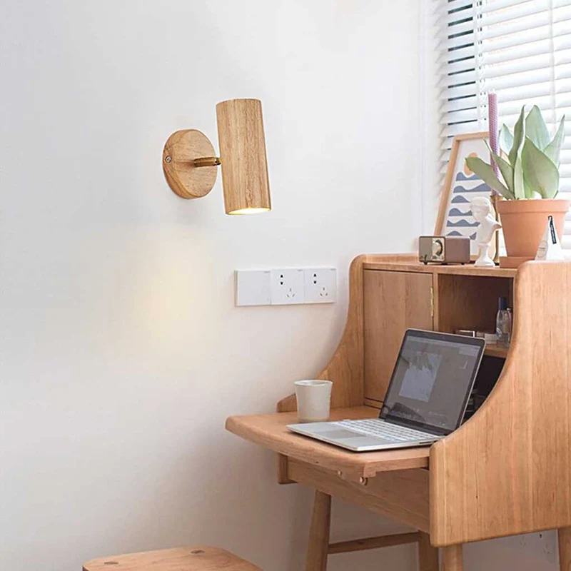 Verstelbare LED Railspot Hout Plafond Wand Verlichting Natuurlijk Design Sfeervolle Accentverlichting Woonruimtes | Sansoti