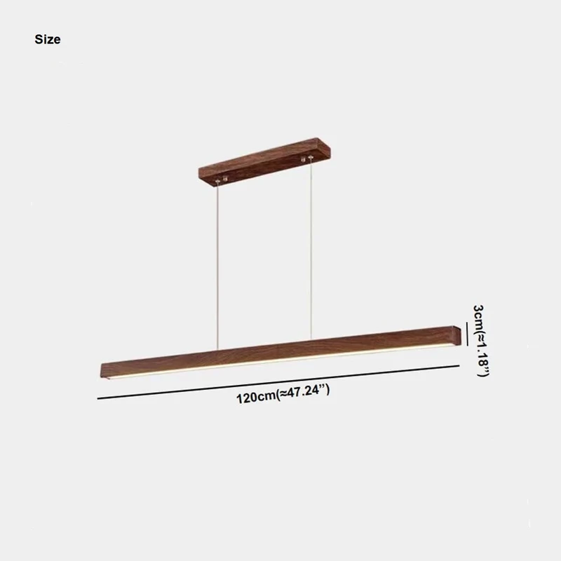 Hanglamp Lineair LED Dimbaar Notenhout IJzer Acrylic Eetkamer Woonkamer Scandinavisch Modern Design Verlichting | Sansoti