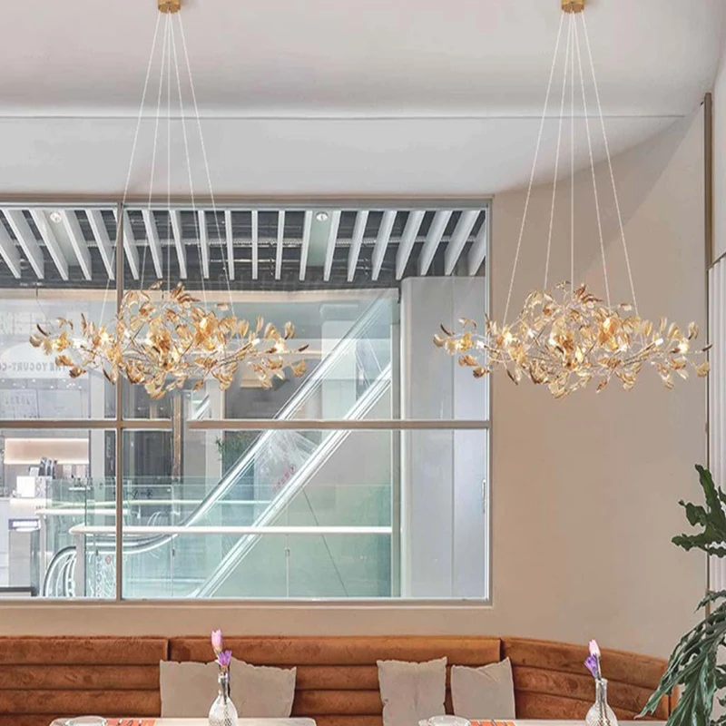 Hanglamp Ginkgoblad Acryl met LED 3 Lichttemperaturen Modern Design voor Eetkamer Woonkamer Slaapkamer | Sansoti