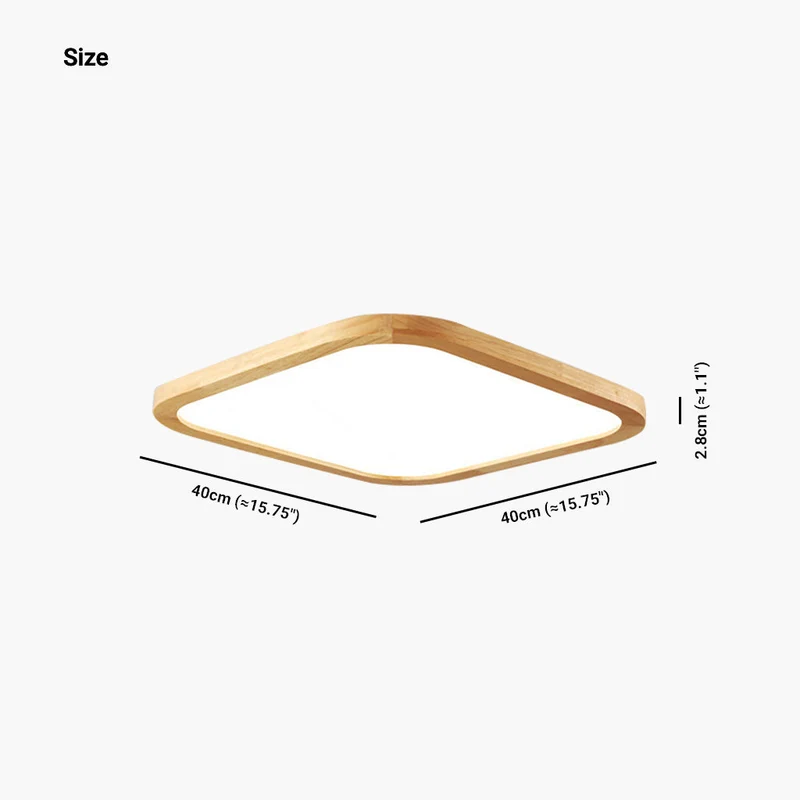 Ultradunne Houten Plafondlamp Full Spectrum LED Dimbaar met Instelbare Kleurtemperatuur Modern Scandinavisch | Sansoti