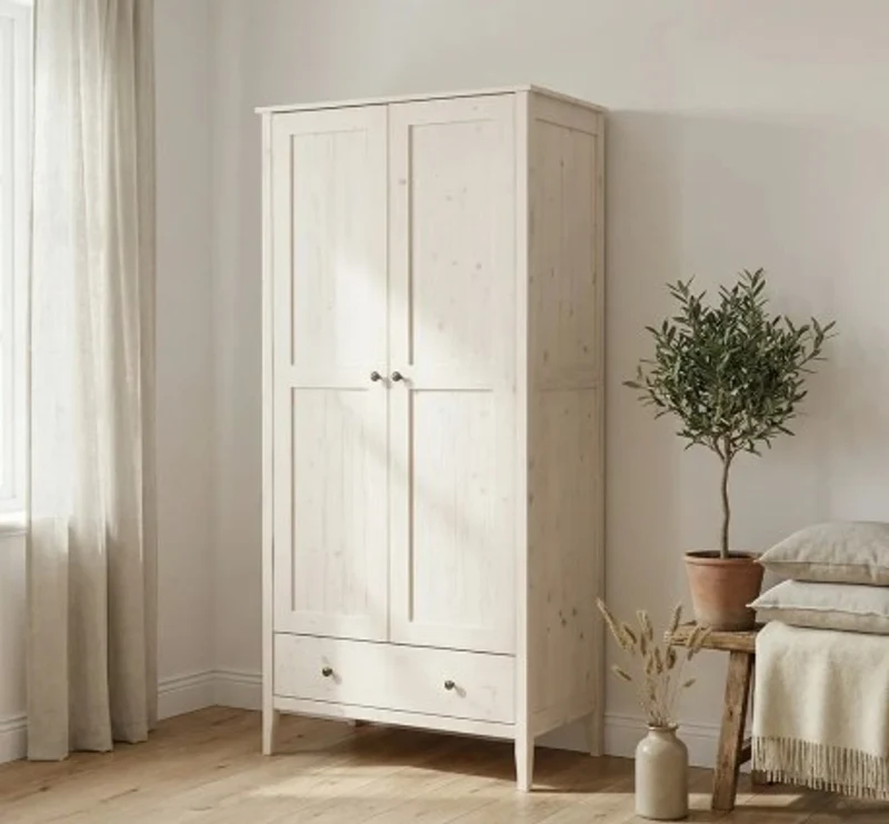 Casa Padrino Kleiderschrank im Landhausstil mit 2 Türen, 95 x 55 x 200 cm