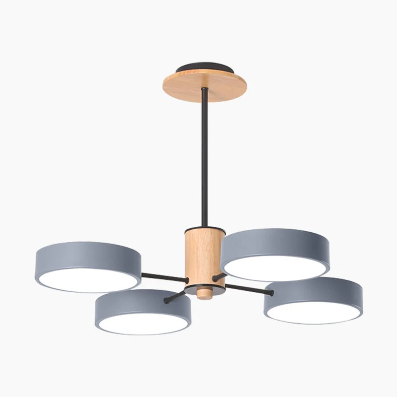 Plafondlamp Kroonluchter Hout & Metaal Multi-Arm LED Verstelbaar Licht Modern Scandinavisch Design Woonkamer | Sansoti