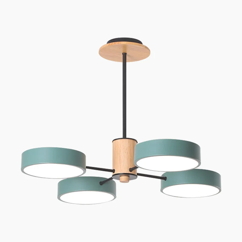 Plafondlamp Kroonluchter Hout & Metaal Multi-Arm LED Verstelbaar Licht Modern Scandinavisch Design Woonkamer | Sansoti