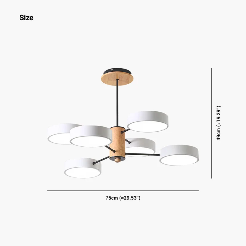 Plafondlamp Kroonluchter Hout & Metaal Multi-Arm LED Verstelbaar Licht Modern Scandinavisch Design Woonkamer | Sansoti