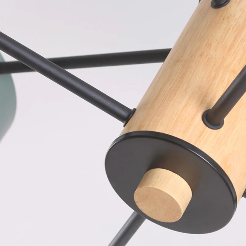 Plafondlamp Kroonluchter Hout & Metaal Multi-Arm LED Verstelbaar Licht Modern Scandinavisch Design Woonkamer | Sansoti