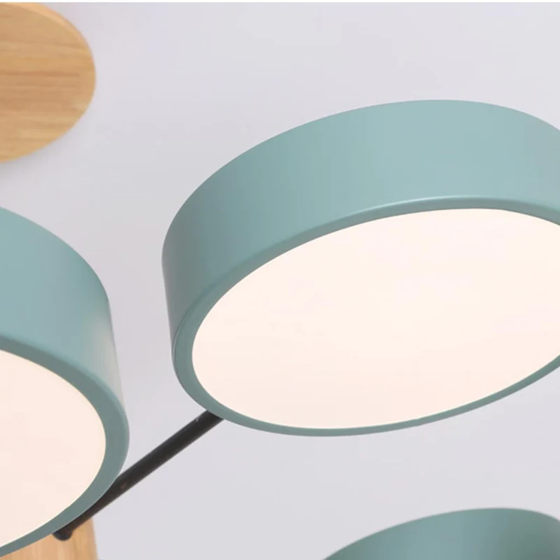 Plafondlamp Kroonluchter Hout & Metaal Multi-Arm LED Verstelbaar Licht Modern Scandinavisch Design Woonkamer | Sansoti