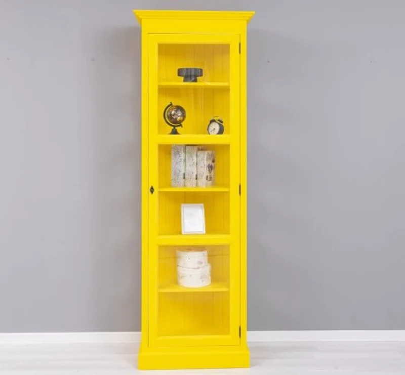 Casa Padrino Vitrine im Landhausstil mit 1 Glastür, 75 x 40 x 220 cm